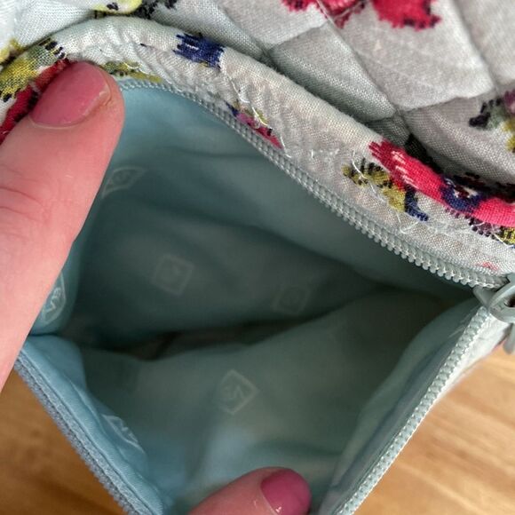 Vera Bradley Blue Floral Water Bouquet Crossbody Purse - Picture 9 of 11